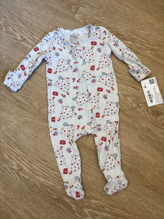 3-6m Caden Lane White Christmas Pajama- Blemish