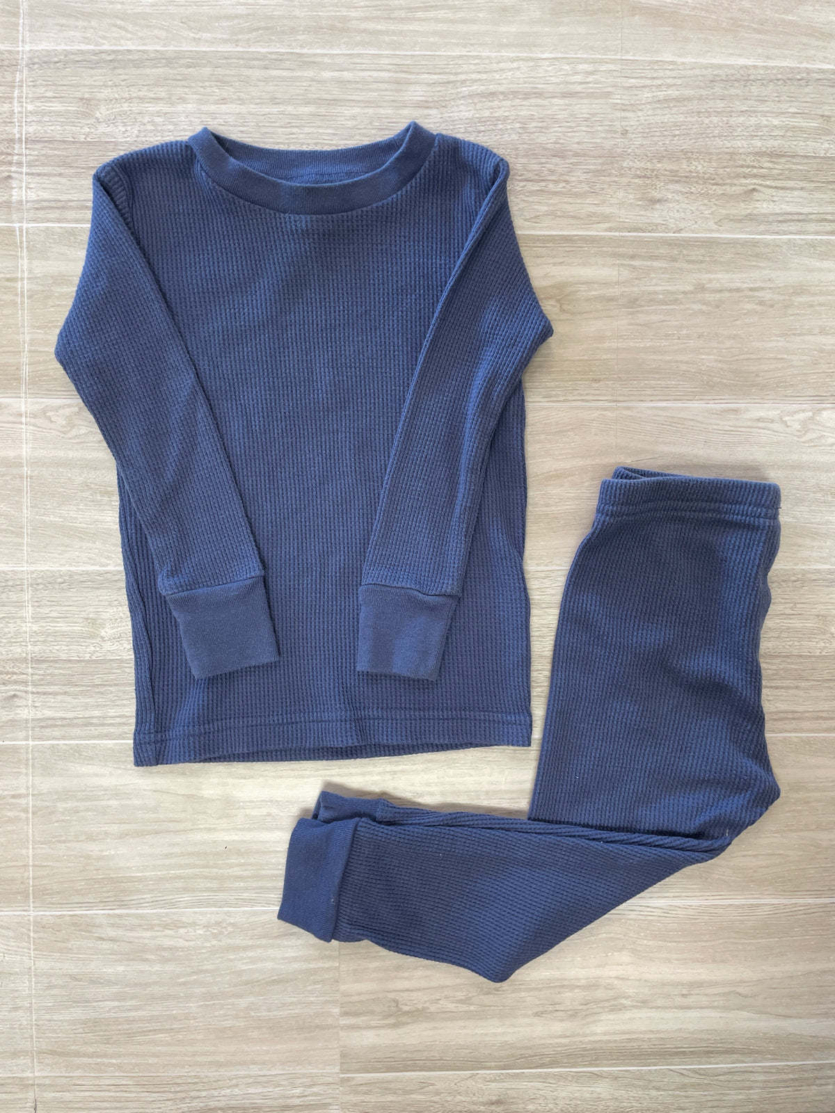 18m Blue Waffle Knit 2 Piece Lounge Set