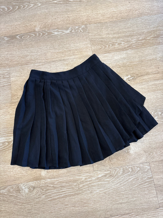 Womens Medium Black Pleated Skirt