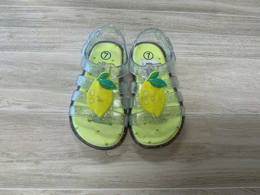 7c Lemon Glitter Jelly Sandals