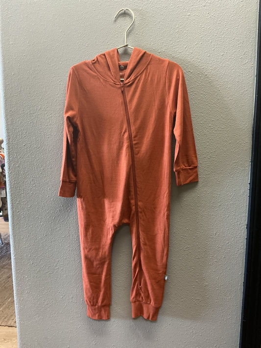 NWT 3T Kyte Hooded Romper - Rust