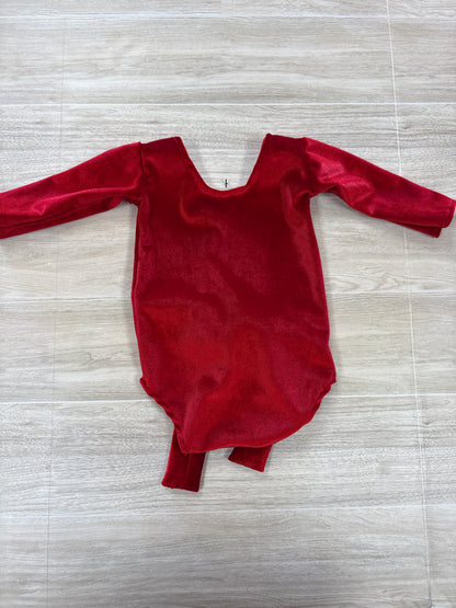 Newborn Red Velour Bow Onesie