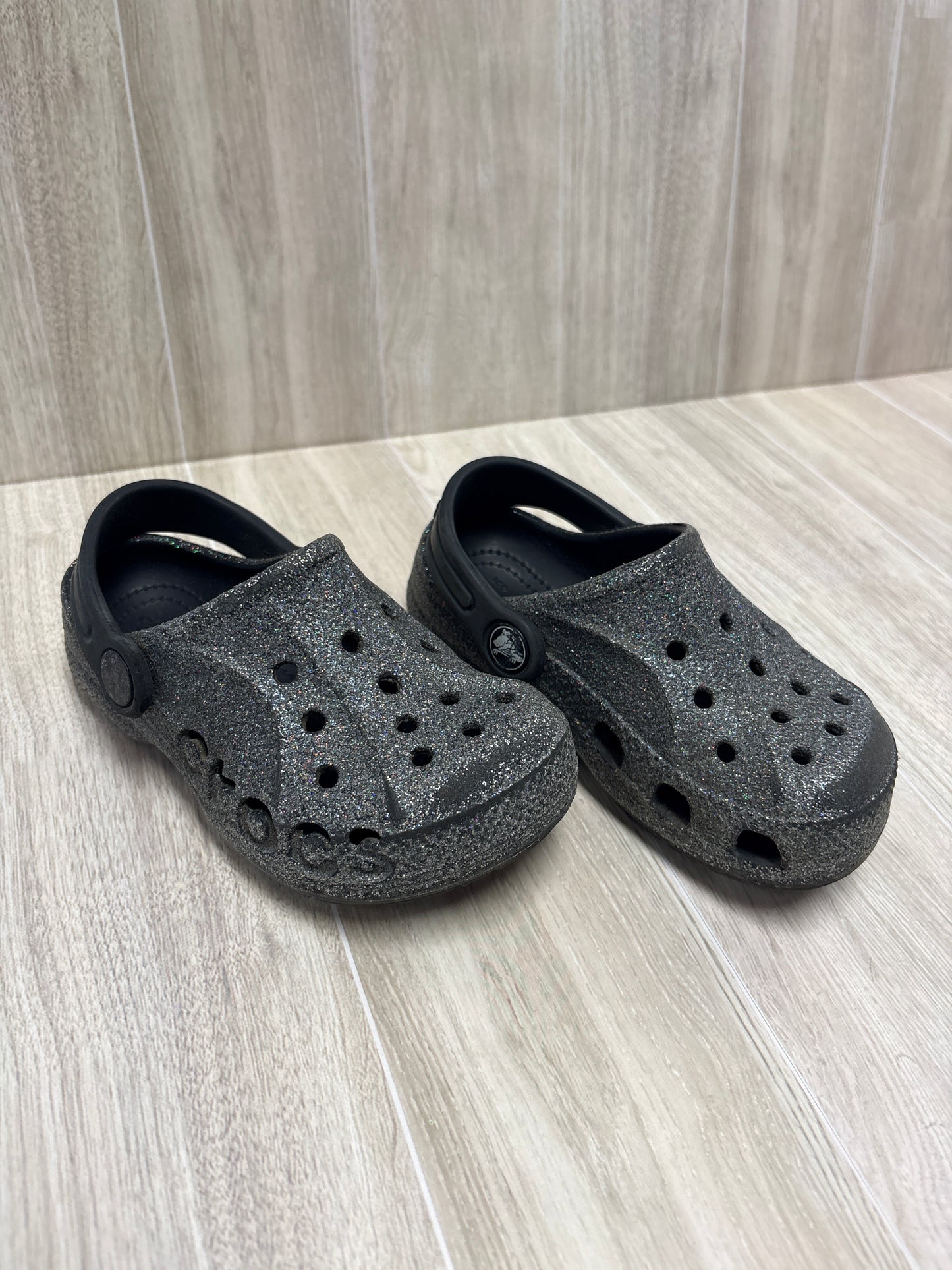 9c Black Glitter Crocs - Blemish