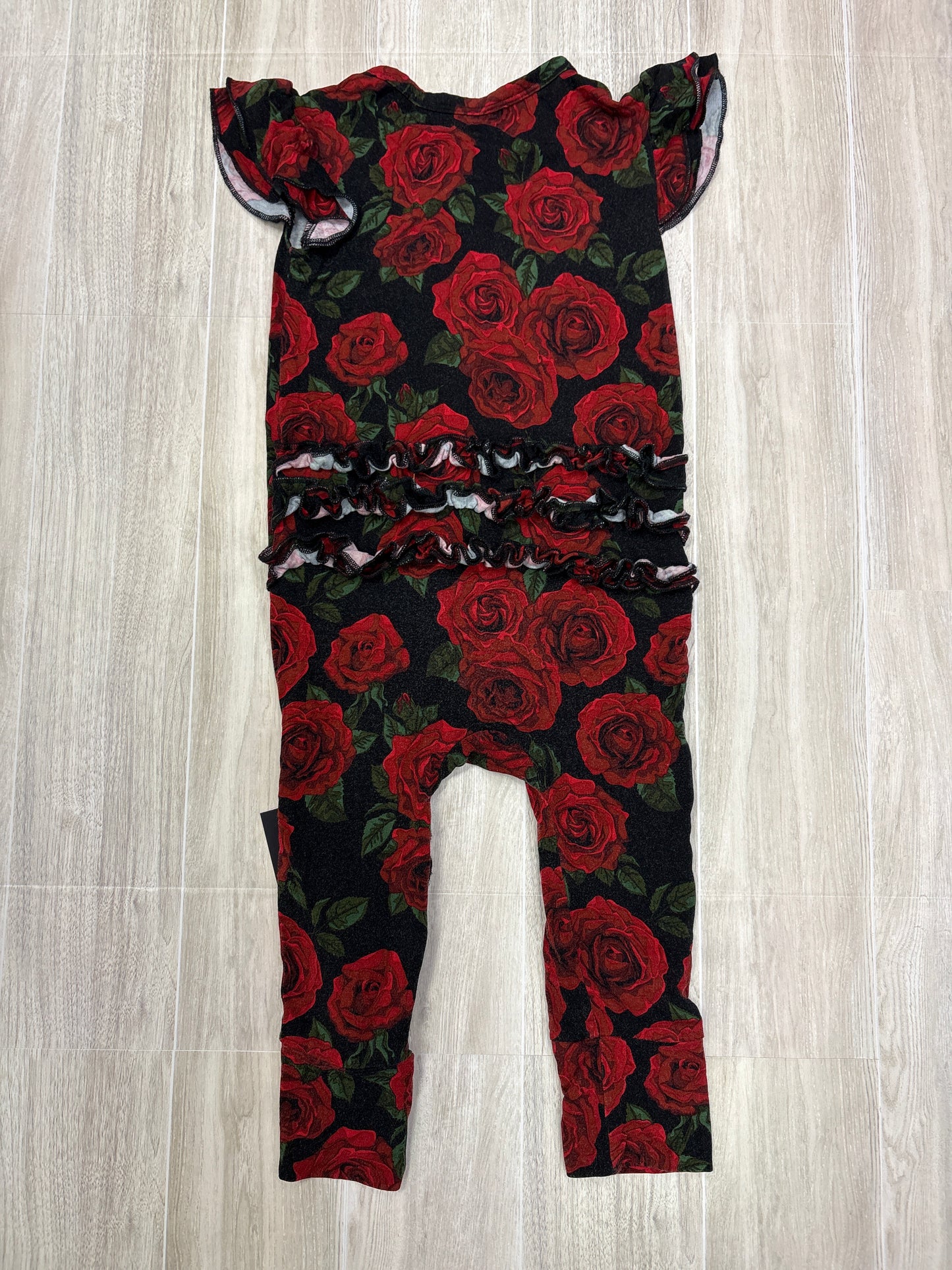18-24m Bums & Roses Black Roses Ruffle Romper