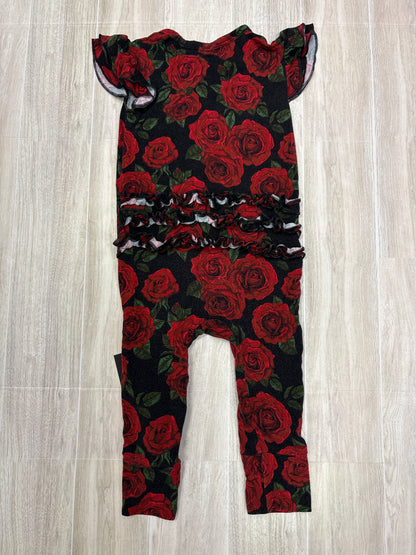18-24m Bums & Roses Black Roses Ruffle Romper