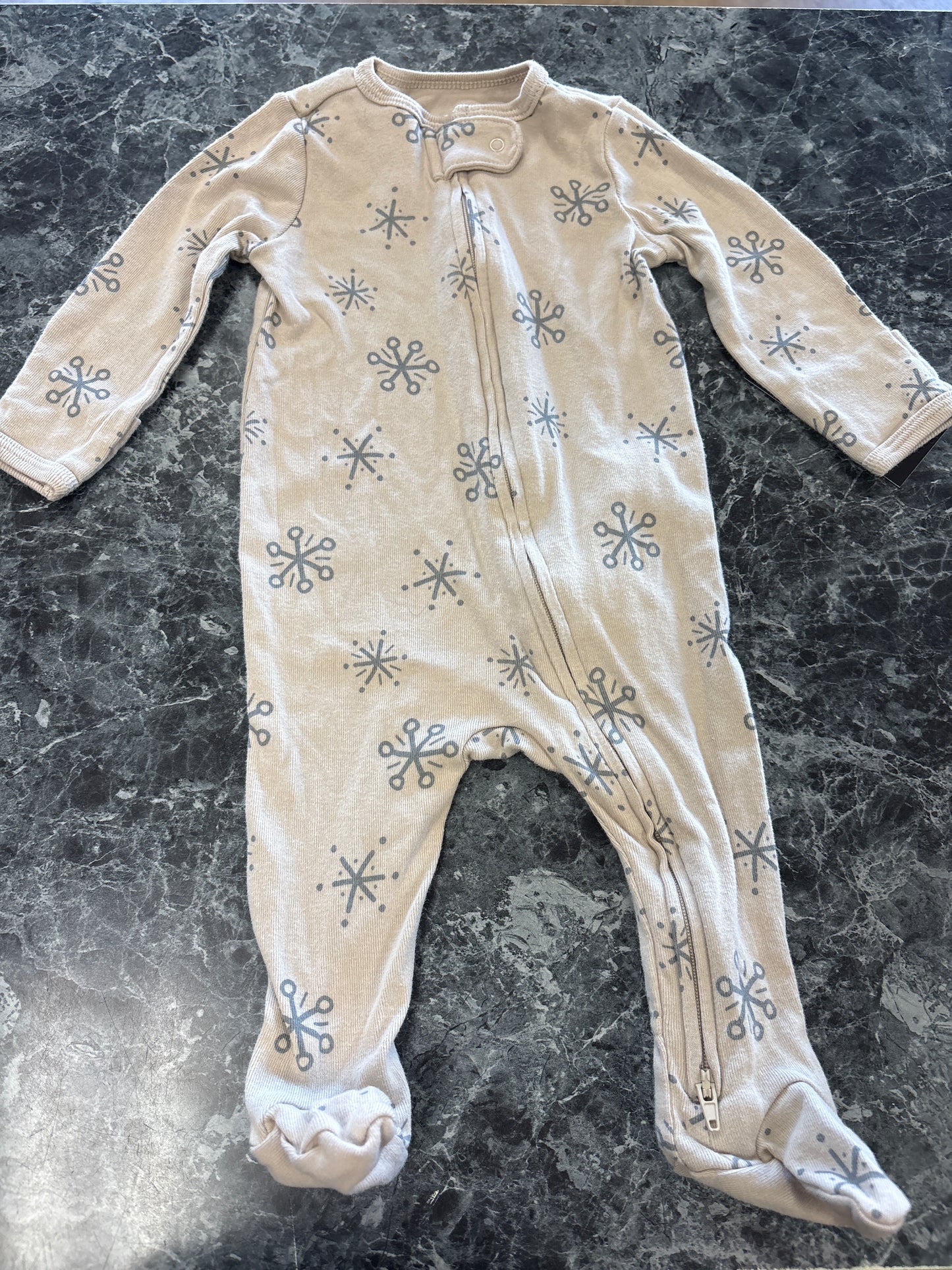 3-6m Beige Snowflake Pajama