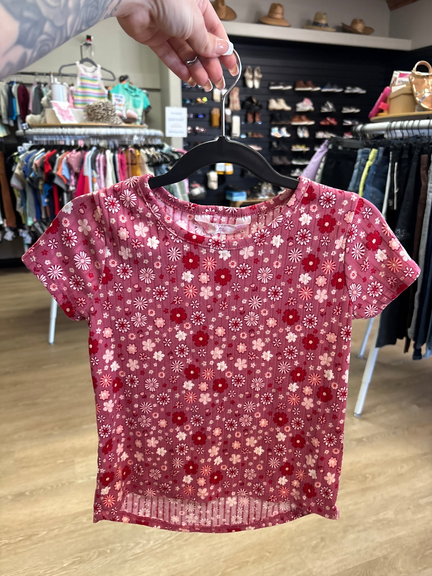 6 Mauve Multi Floral Tee