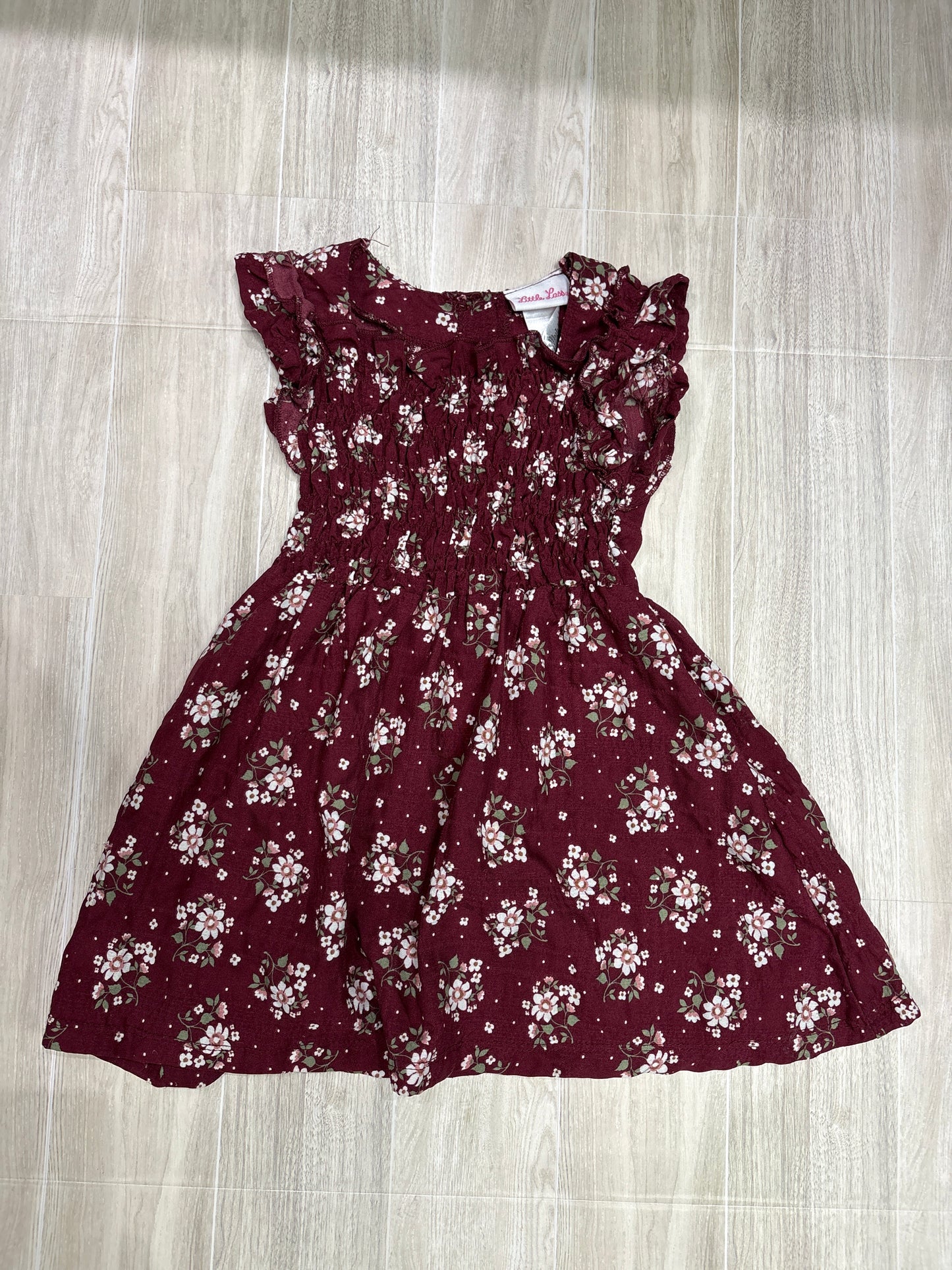 4T Burgundy Floral Tank Dress