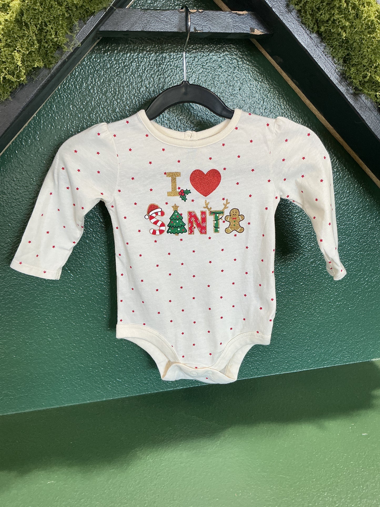 6-9m I Love Santa Onesie
