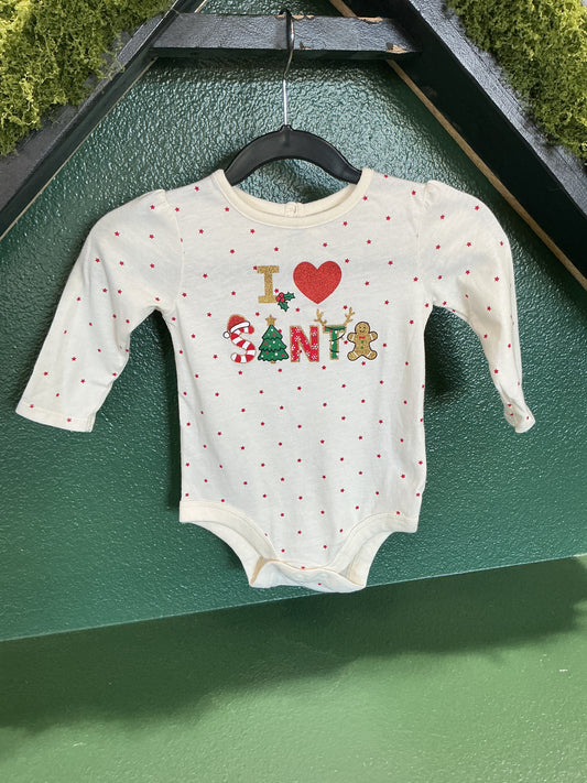 6-9m I Love Santa Onesie