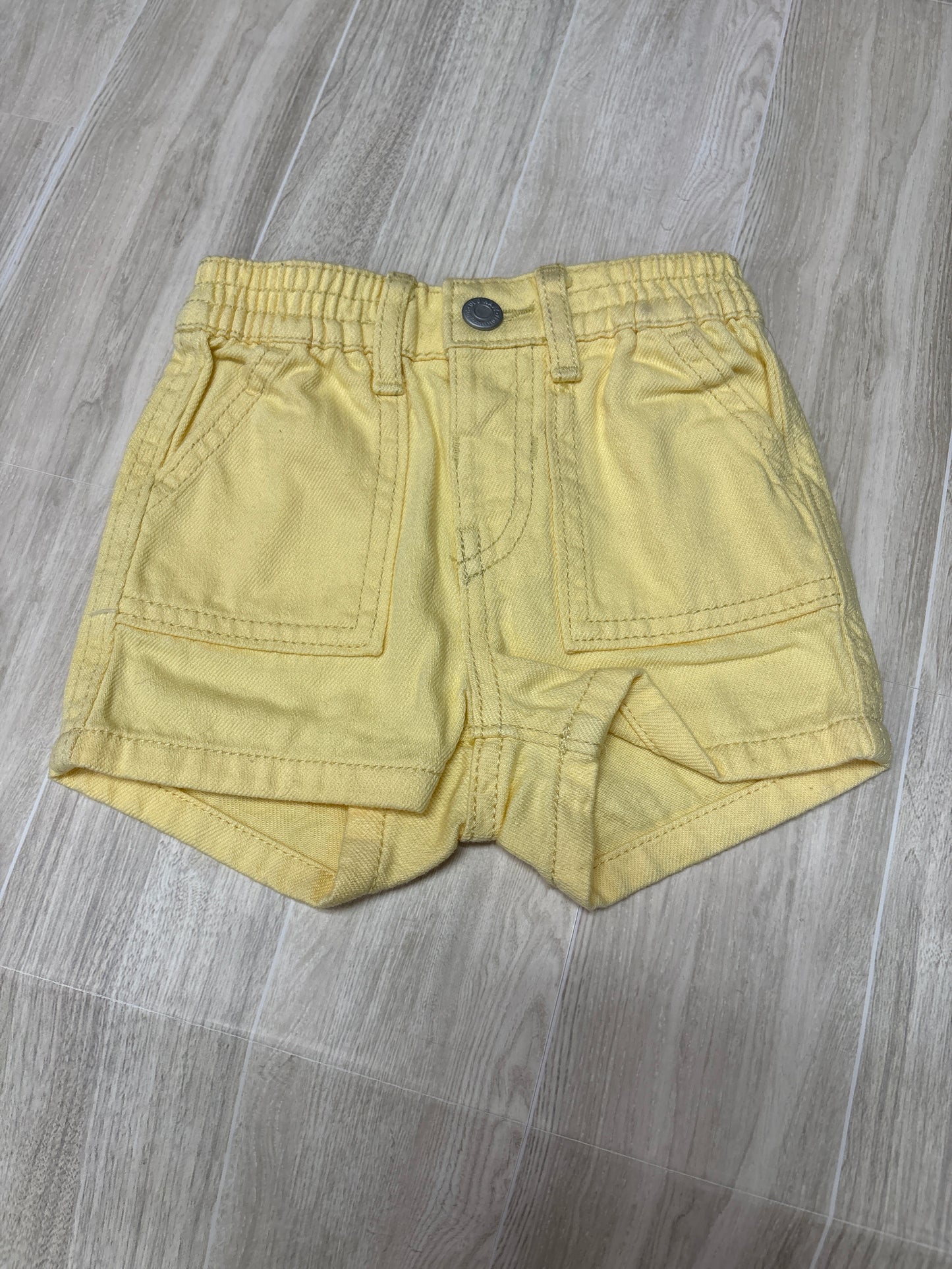 NWT 12-18m Yellow Denim Shorts - Blemish