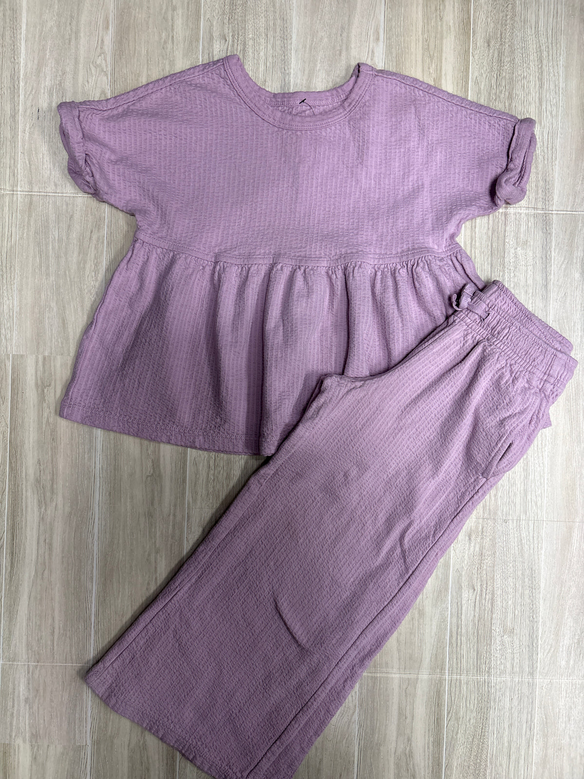 5T Lavender Babydoll Tee + Wide Leg Pant- Blemish on Pant