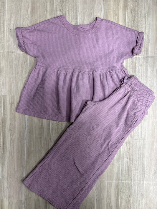 5T Lavender Babydoll Tee + Wide Leg Pant- Blemish on Pant