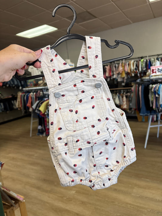 3-6m Ladybug Bubble Overalls