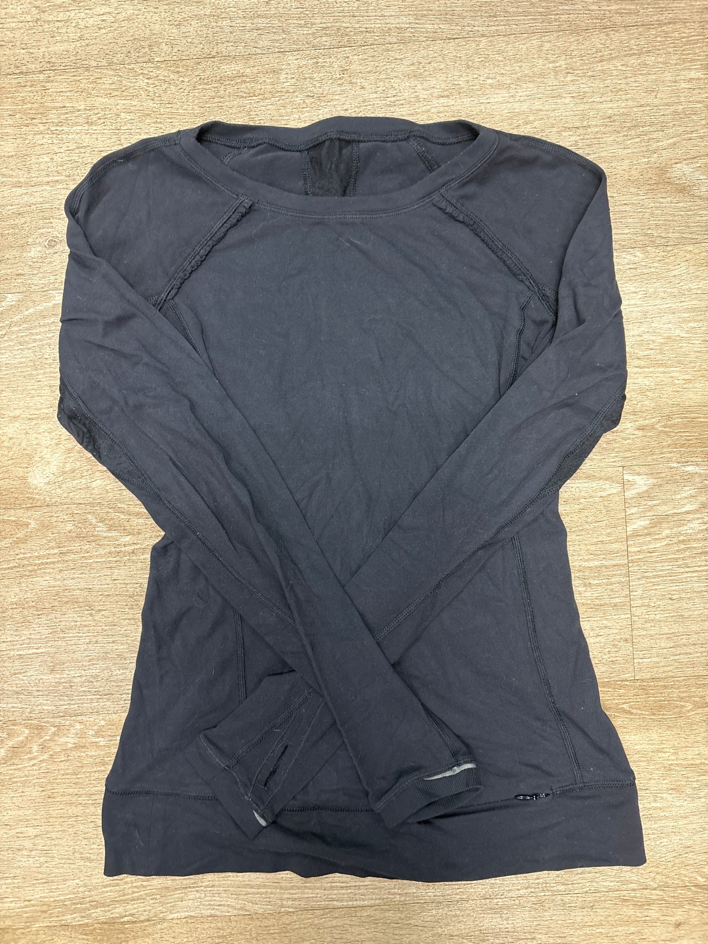 Womens Medium Black Lace Detail Long Sleeve Shirt