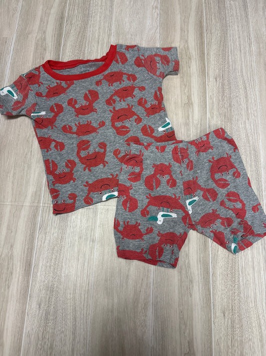 12m Crab 2 Piece Shortie Pajama Set