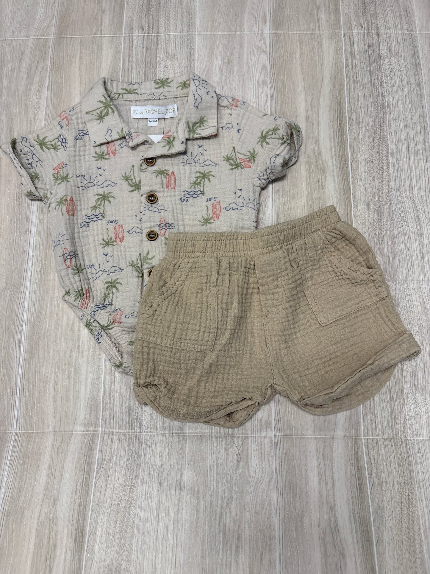 6/9m Gauze Vacation Vibes Top + Shorts Set