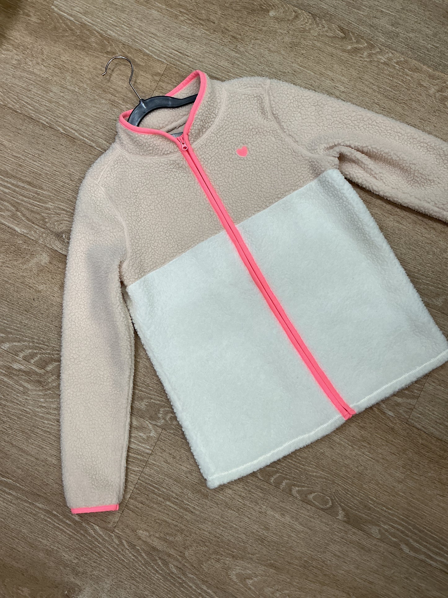 12 OshKosh Teddy Zip Up Jacket - Colorblock Pink