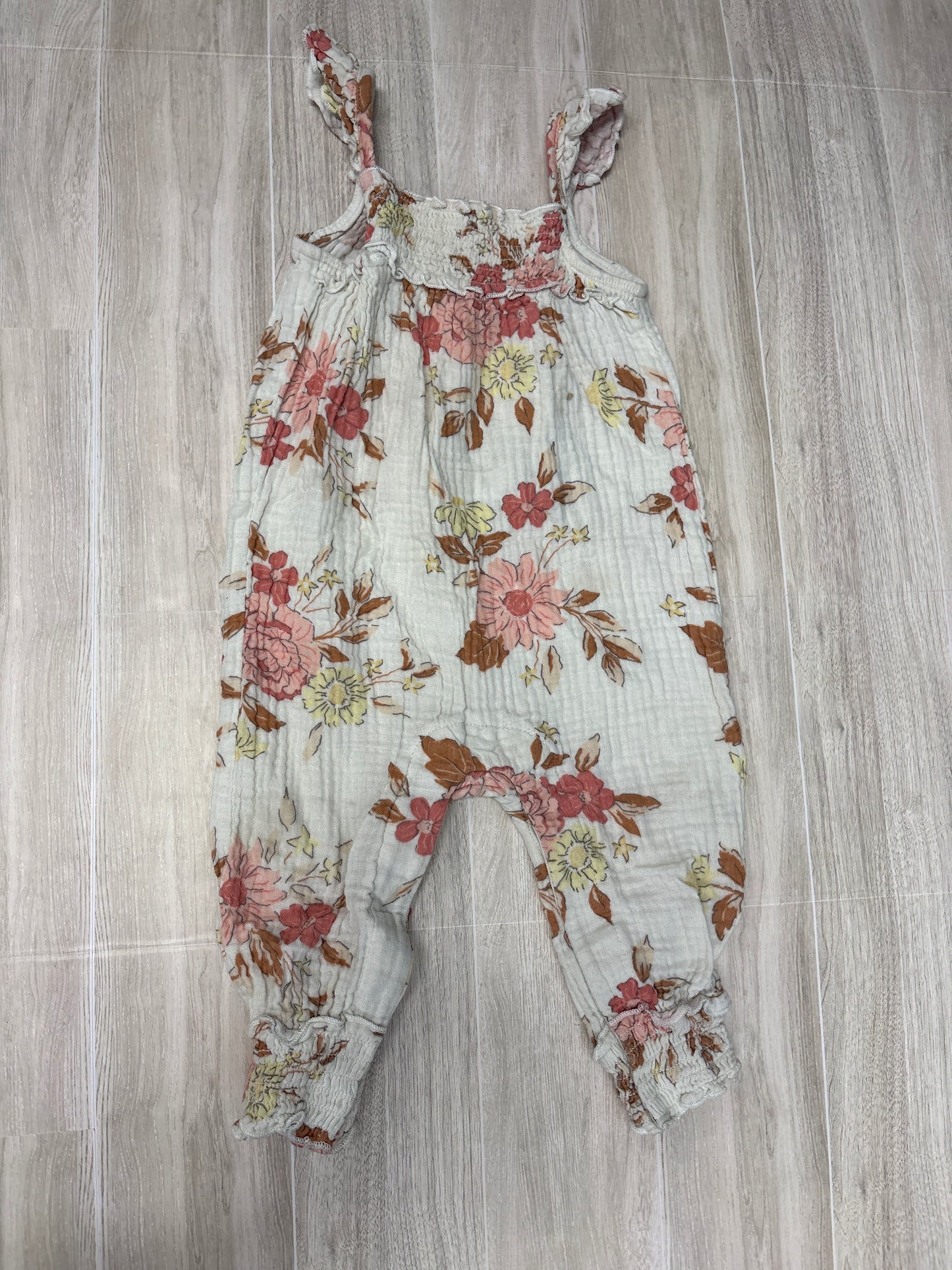 12m Neutral Floral Gauze Jumper