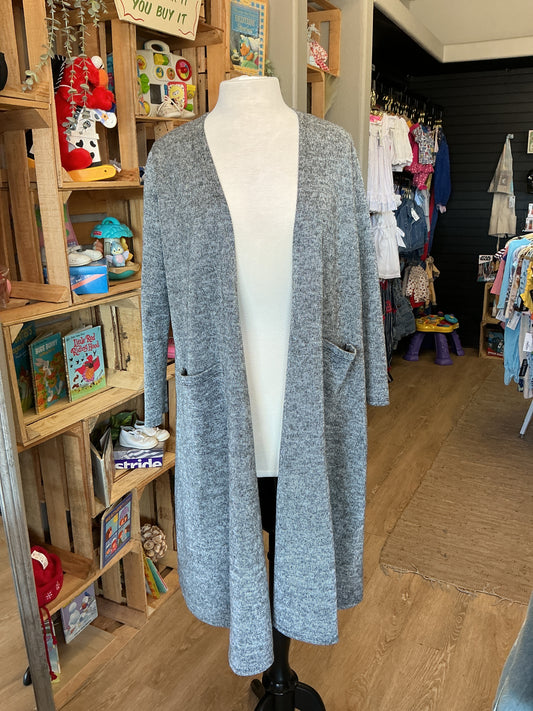 Womens Medium Grey/Black Cardigan
