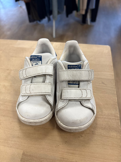 5.5c White/Blue Adidas x Stan Smith Velcro Shoes