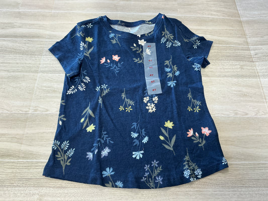 NWT 4T Blue Floral Graphic Tee