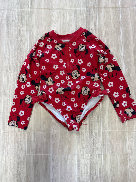 3T Minnie Red Long Sleeve Swimsuit
