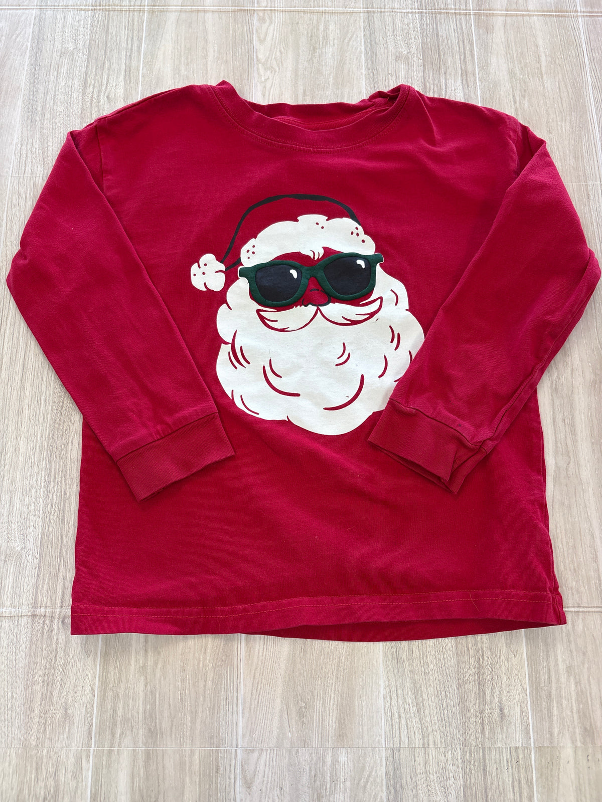 4T Red Santa Graphic Long Sleeve Tee