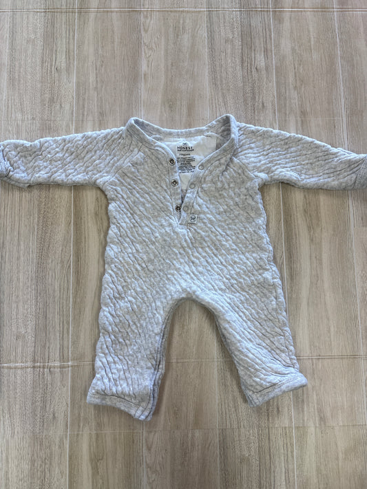Preemie Light Grey Textured Romper