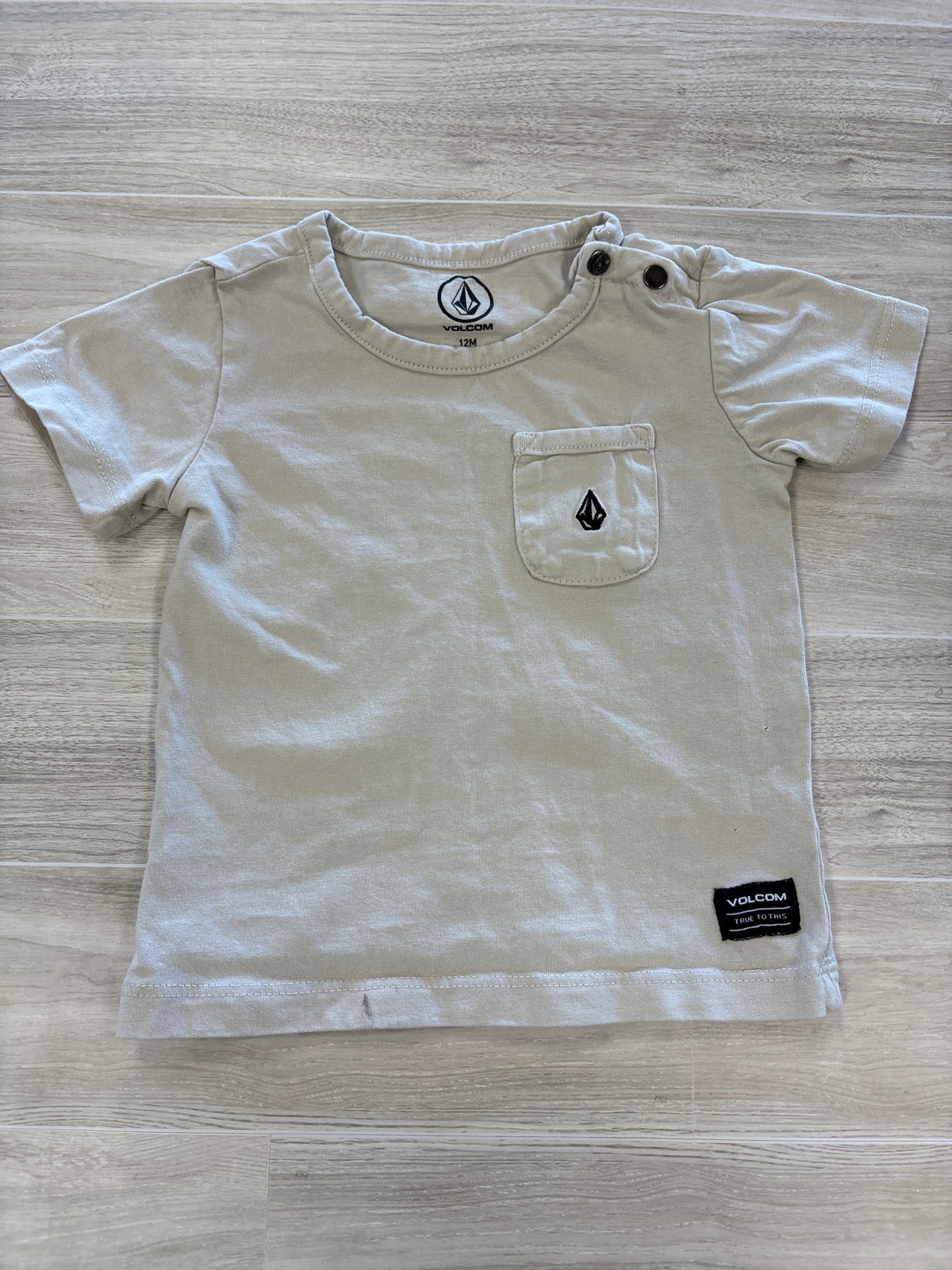 12m Cream Volcom Pocket Tee - Blemish