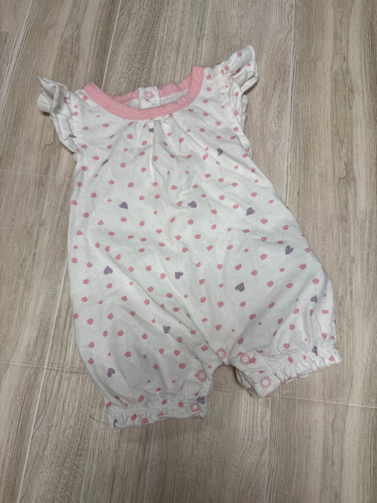 Newborn Honest Spotted Pink/White Shortie Romper
