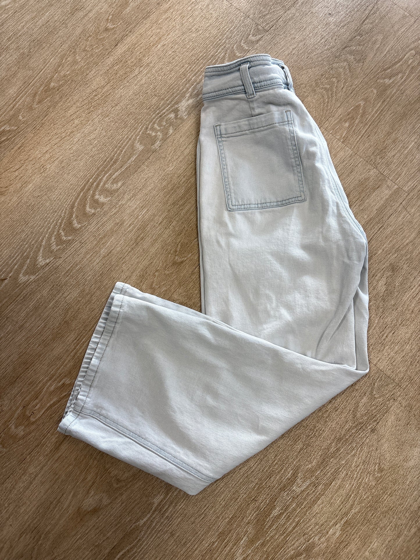 Womens Medium Light Wash Miou Muse Wide Leg Denim
