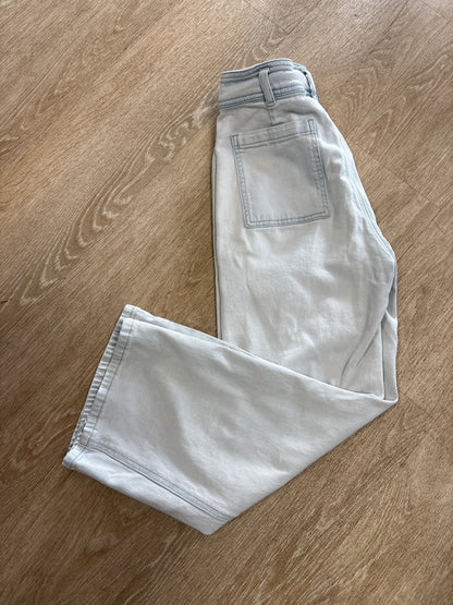 Womens Medium Light Wash Miou Muse Wide Leg Denim