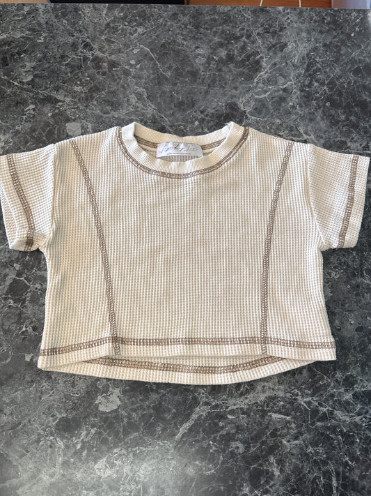 12m Cream Waflle Knit Boxy Tee