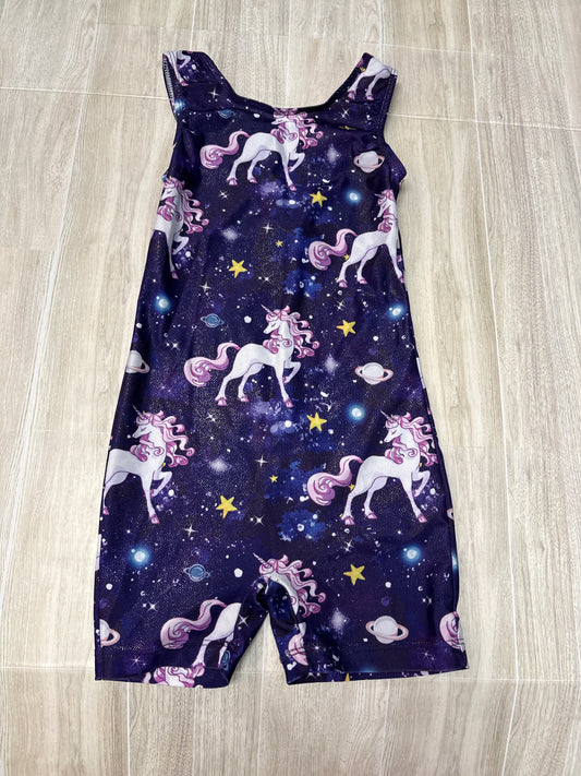 4/5T Dark Purple Unicorn Shortie Tank Leotard