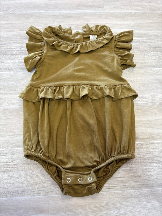 NWT 6-12m Kate Quinn Gold Ruffle Bubble Onesie