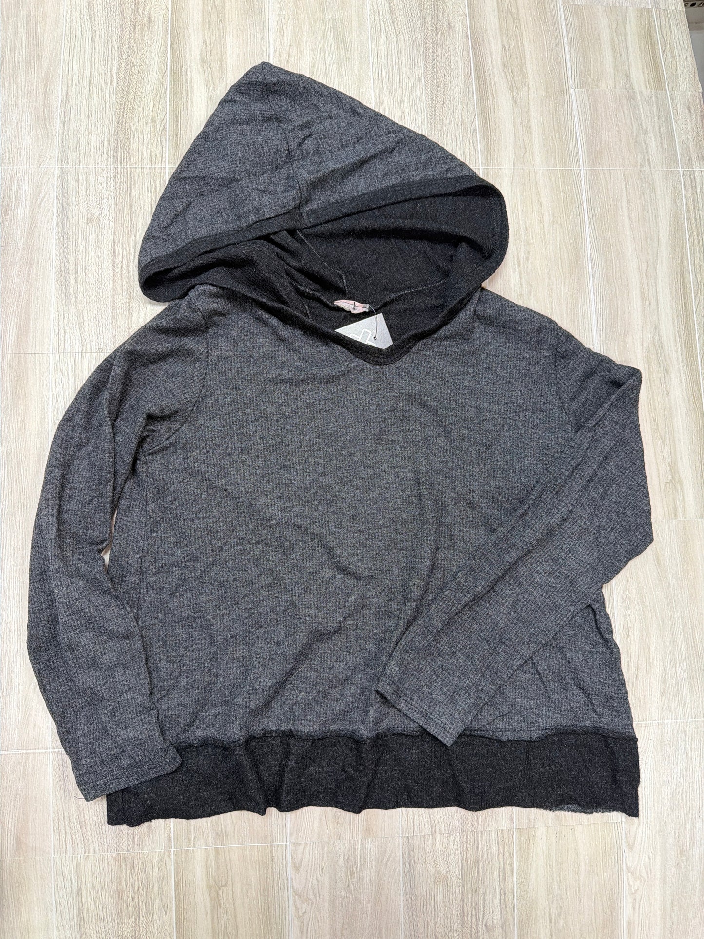 10/12 Charcoal Grey/Black Hooded Shirt