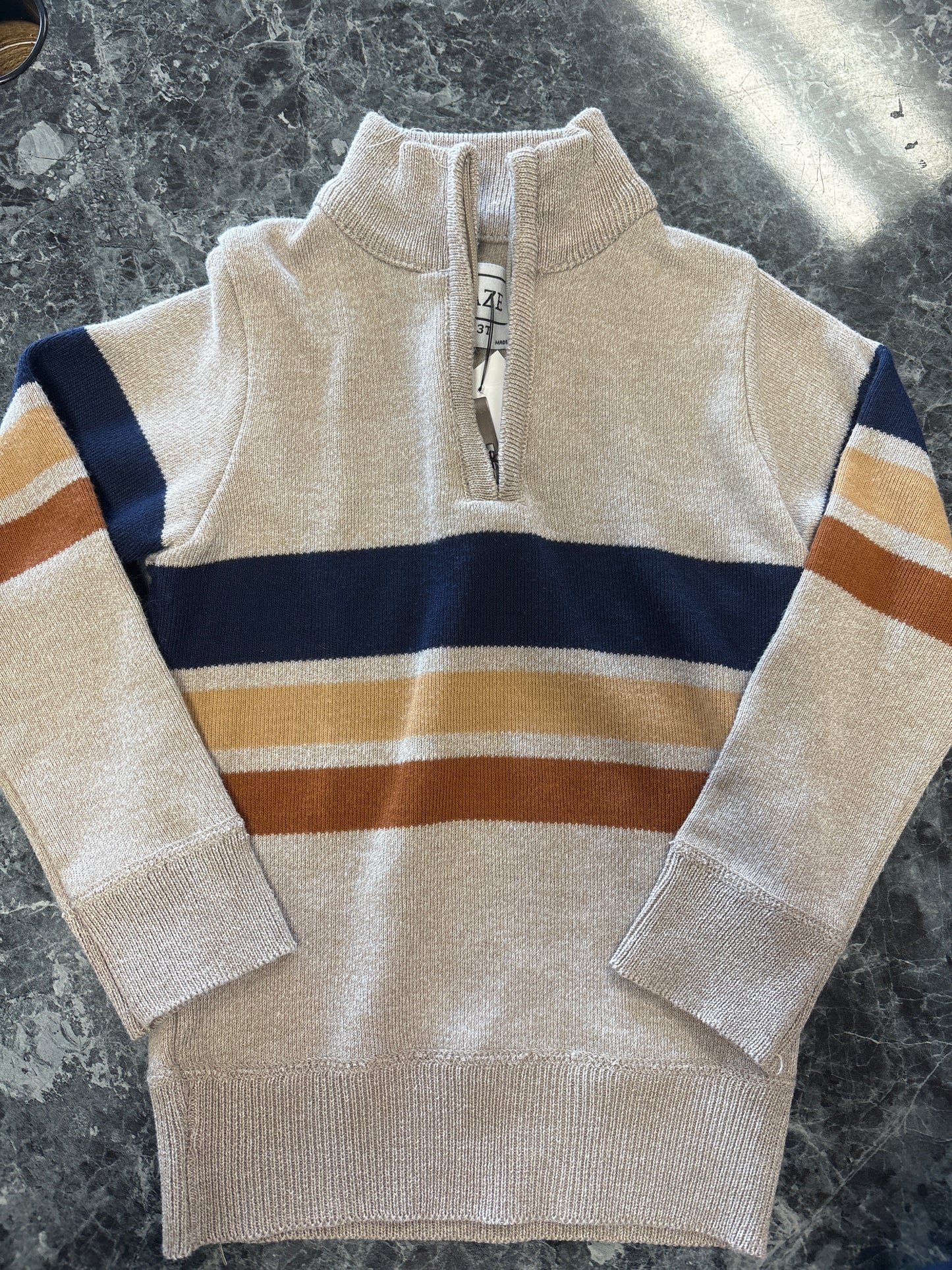 3T Striped Sweater 1/4 Zip