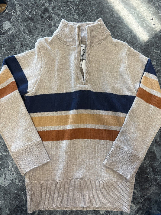 3T Striped Sweater 1/4 Zip