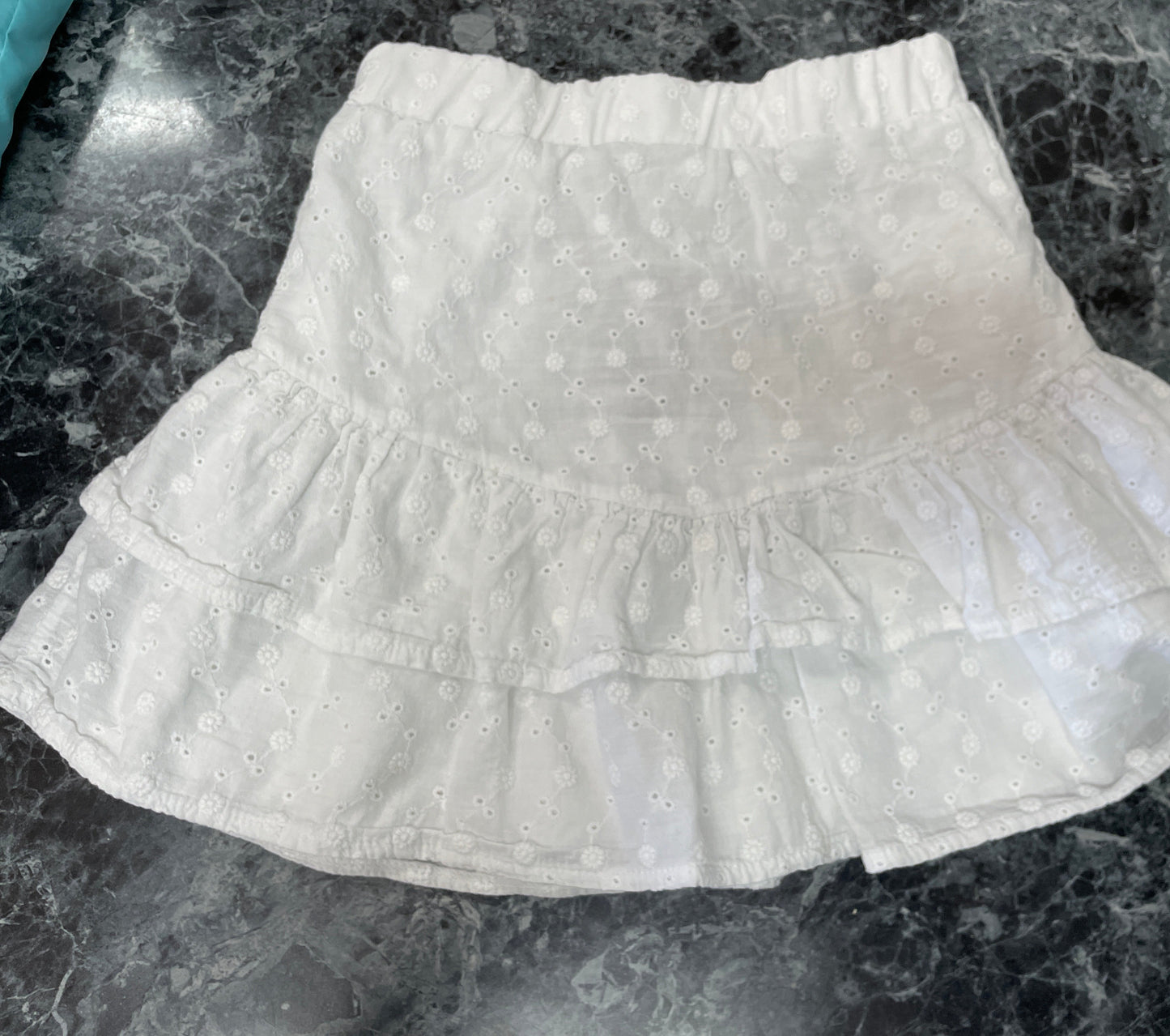 5T Baileys Blossoms White Eyelet Skirt