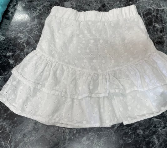 5T Baileys Blossoms White Eyelet Skirt