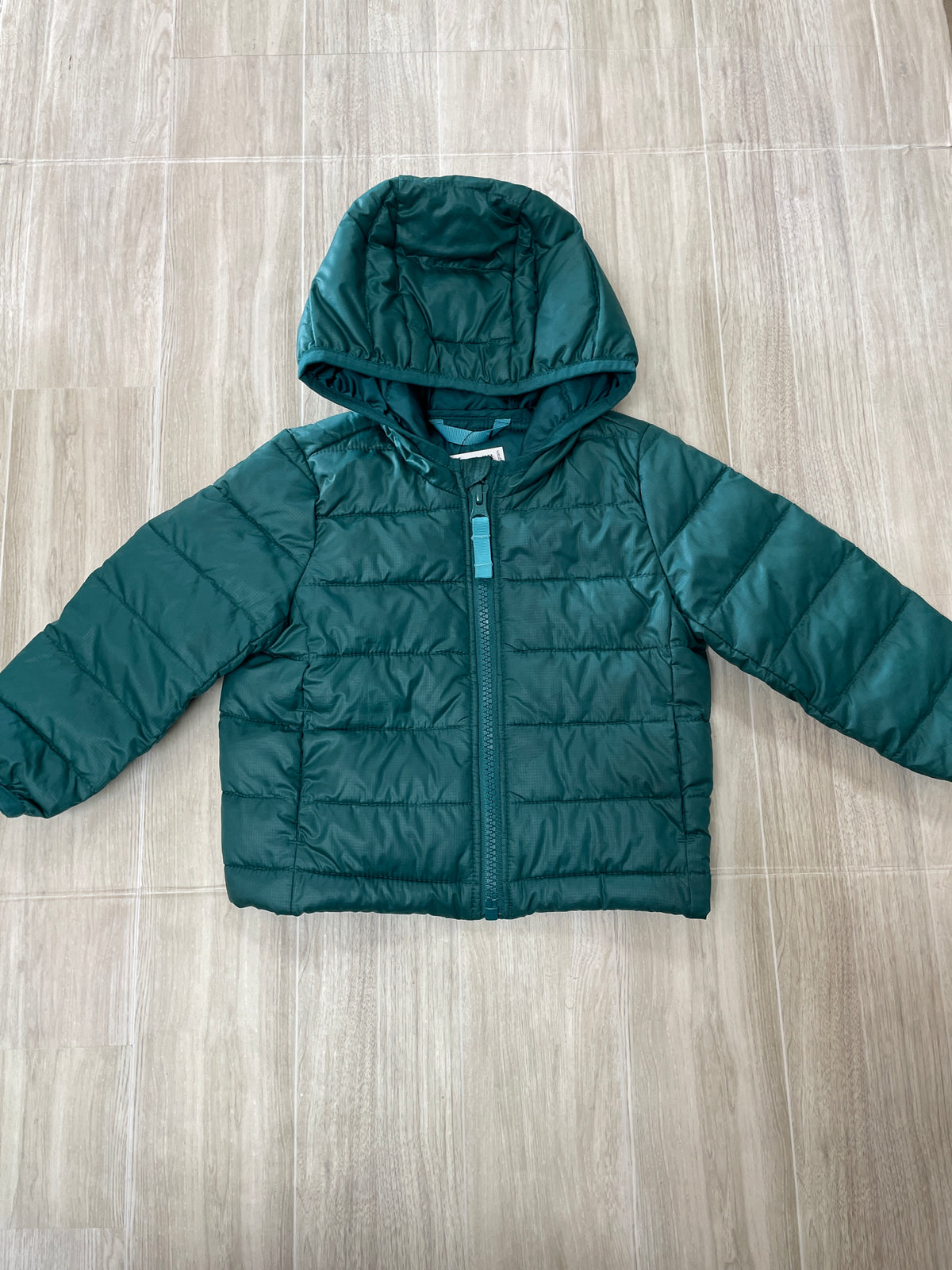 6/12m Primary Emerald Hooded Puffer Jacket - Blemish
