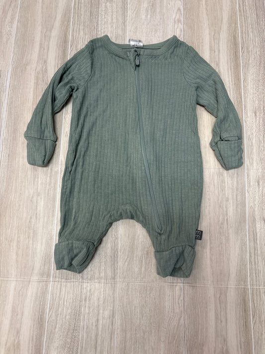 Newborn Sage Ribbed Footless Pajama