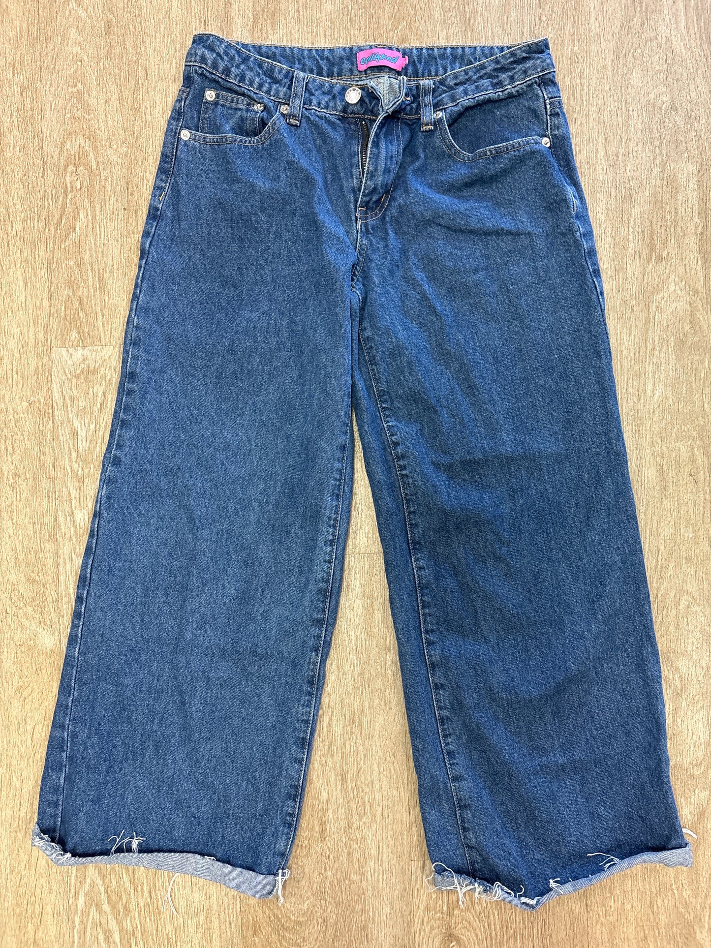 Womens Small Edikted Medium Wash Wide Leg Denim