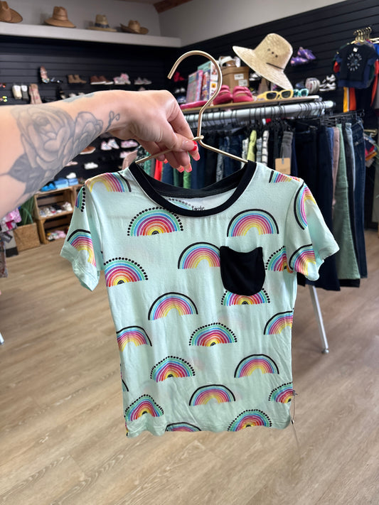 3T Mint Rainbow Black Pocket Tee