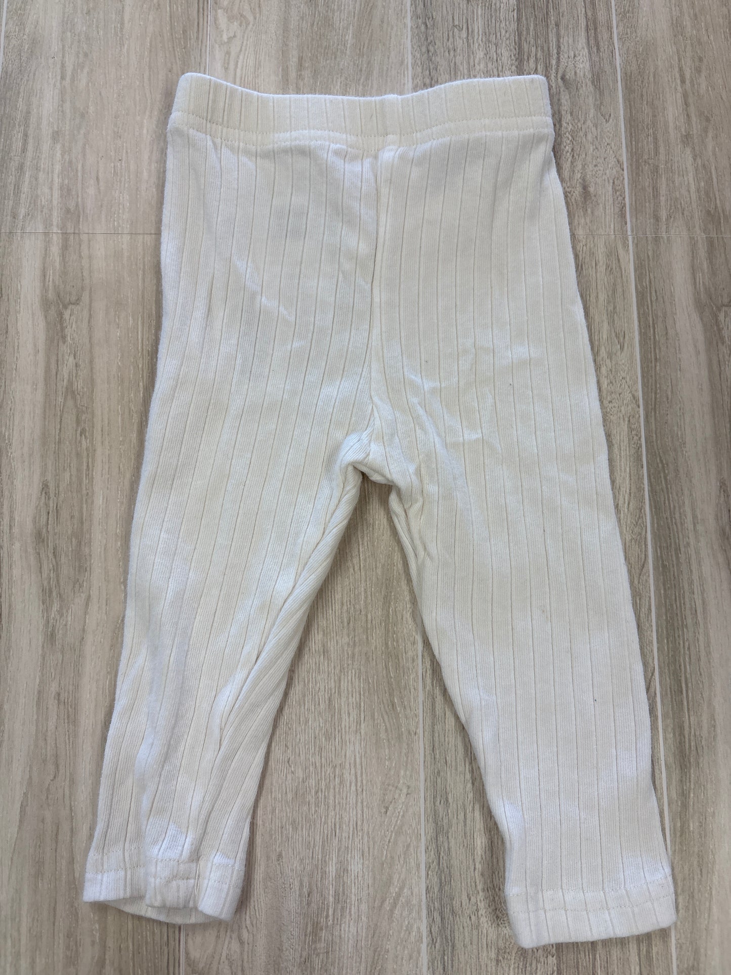 6/9m White Ribbed Leggings
