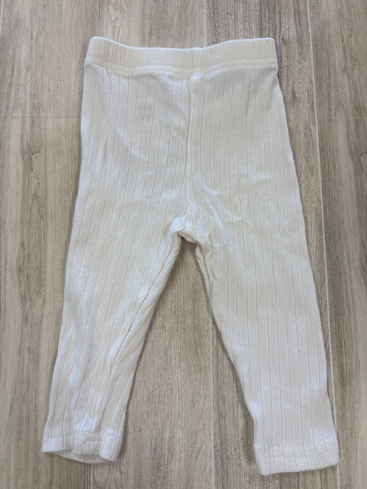 6/9m White Ribbed Leggings