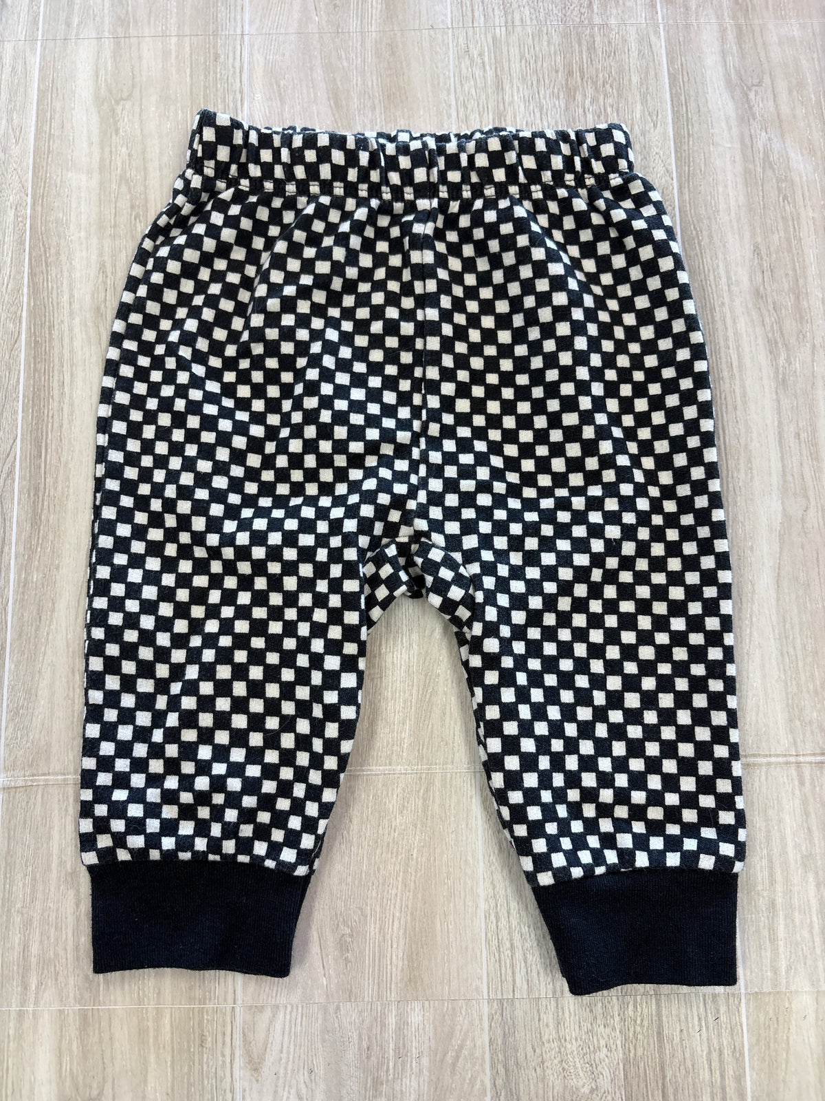 3-6m Black/White Checkered Harem Pant