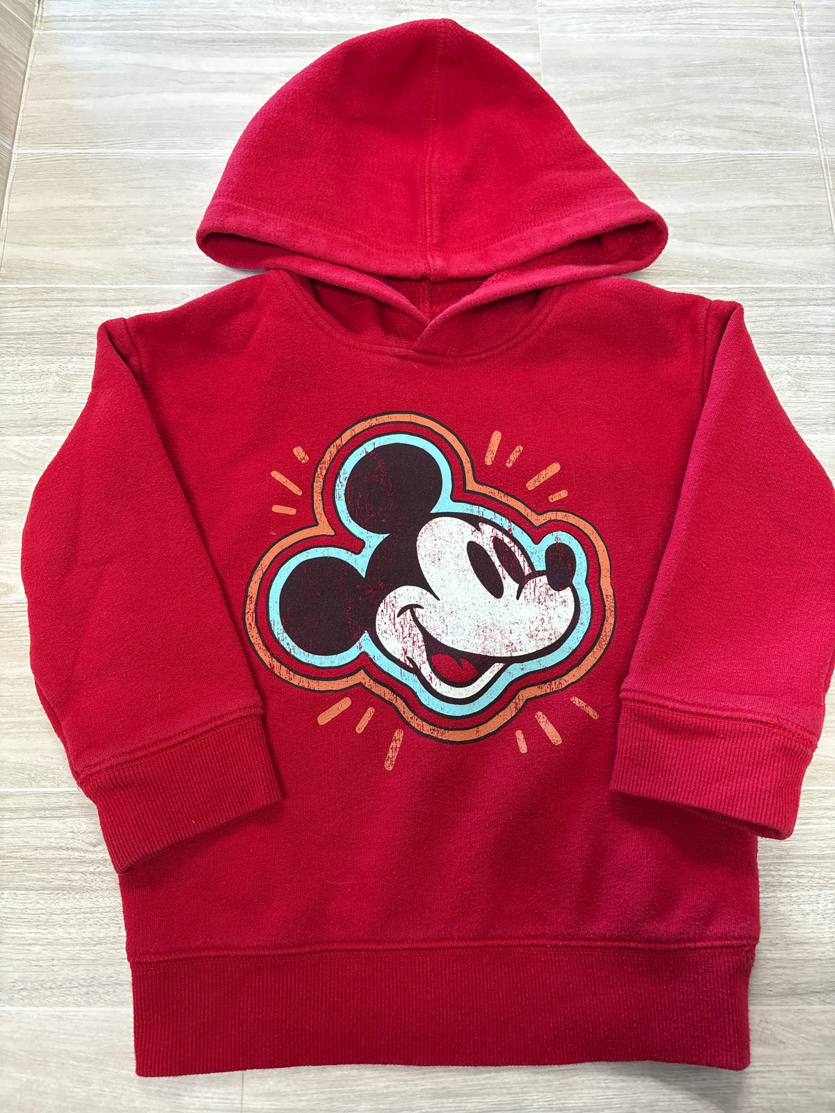 2T Red Mickey Graphic Hoodie