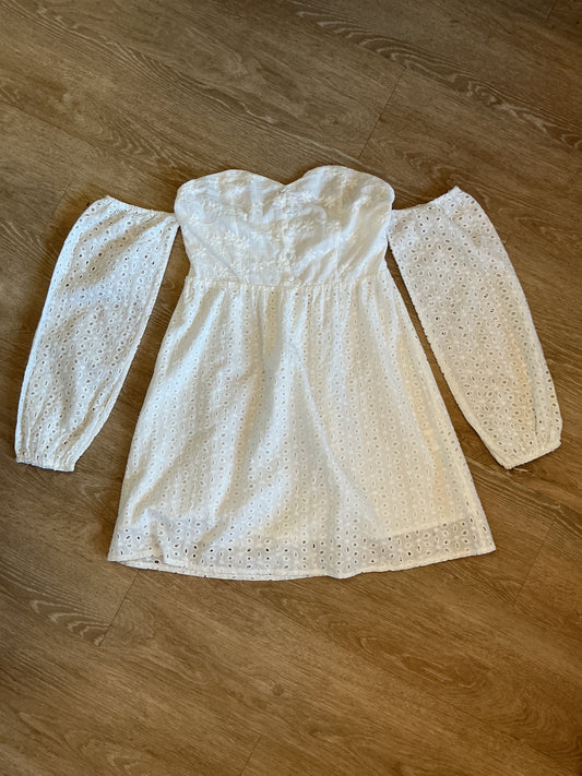 NWT Small Miss Kelly White Off The Shoulder Dress